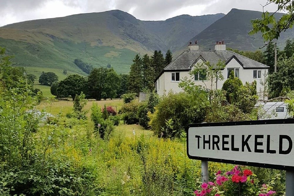Threlkeld village and village sign