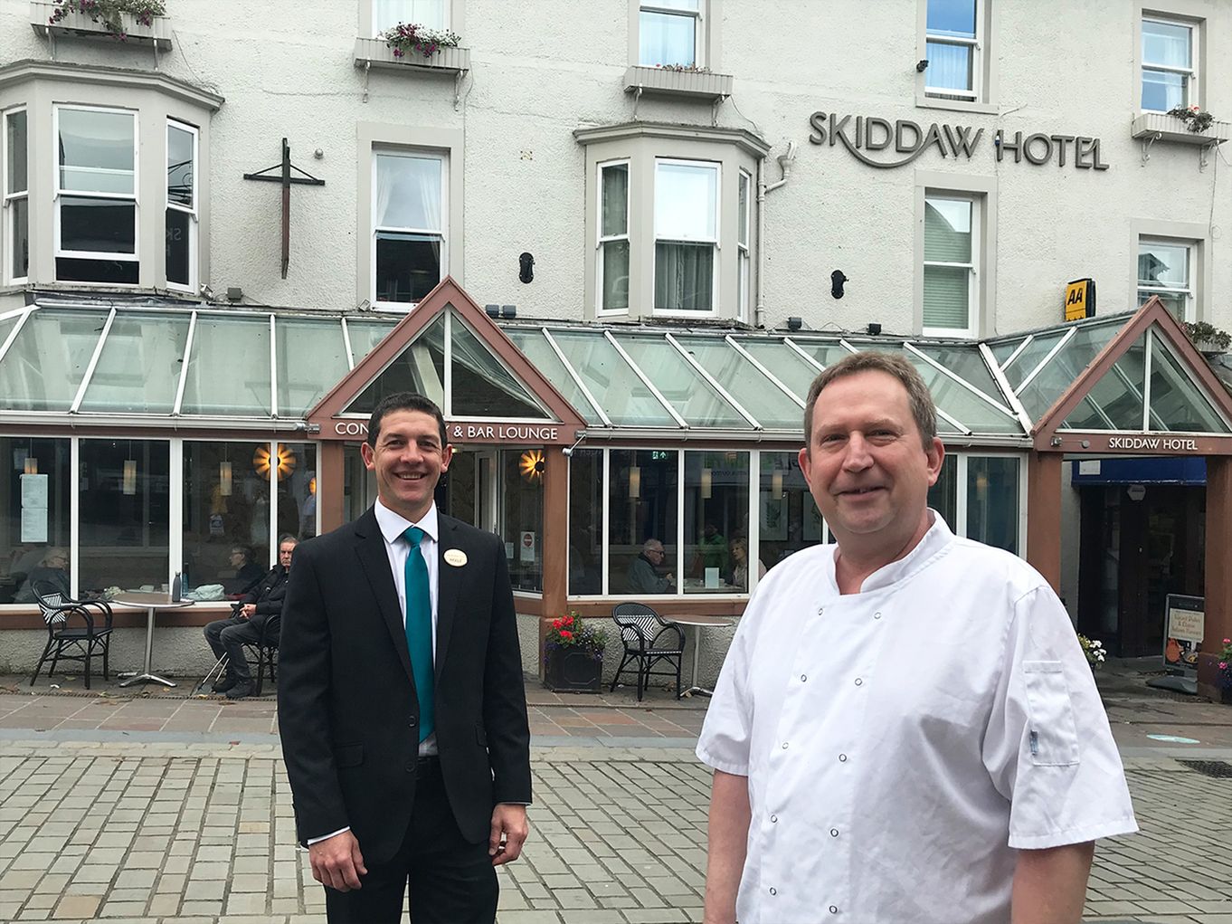Neels Ferreira, General Manager at the Skiddaw Hotel and Bobby Fillingham, Head Chef