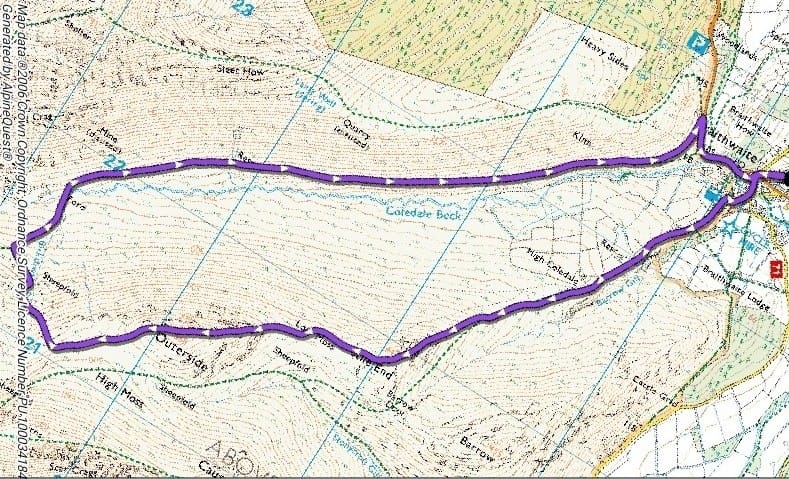 Stile End and Outerside map