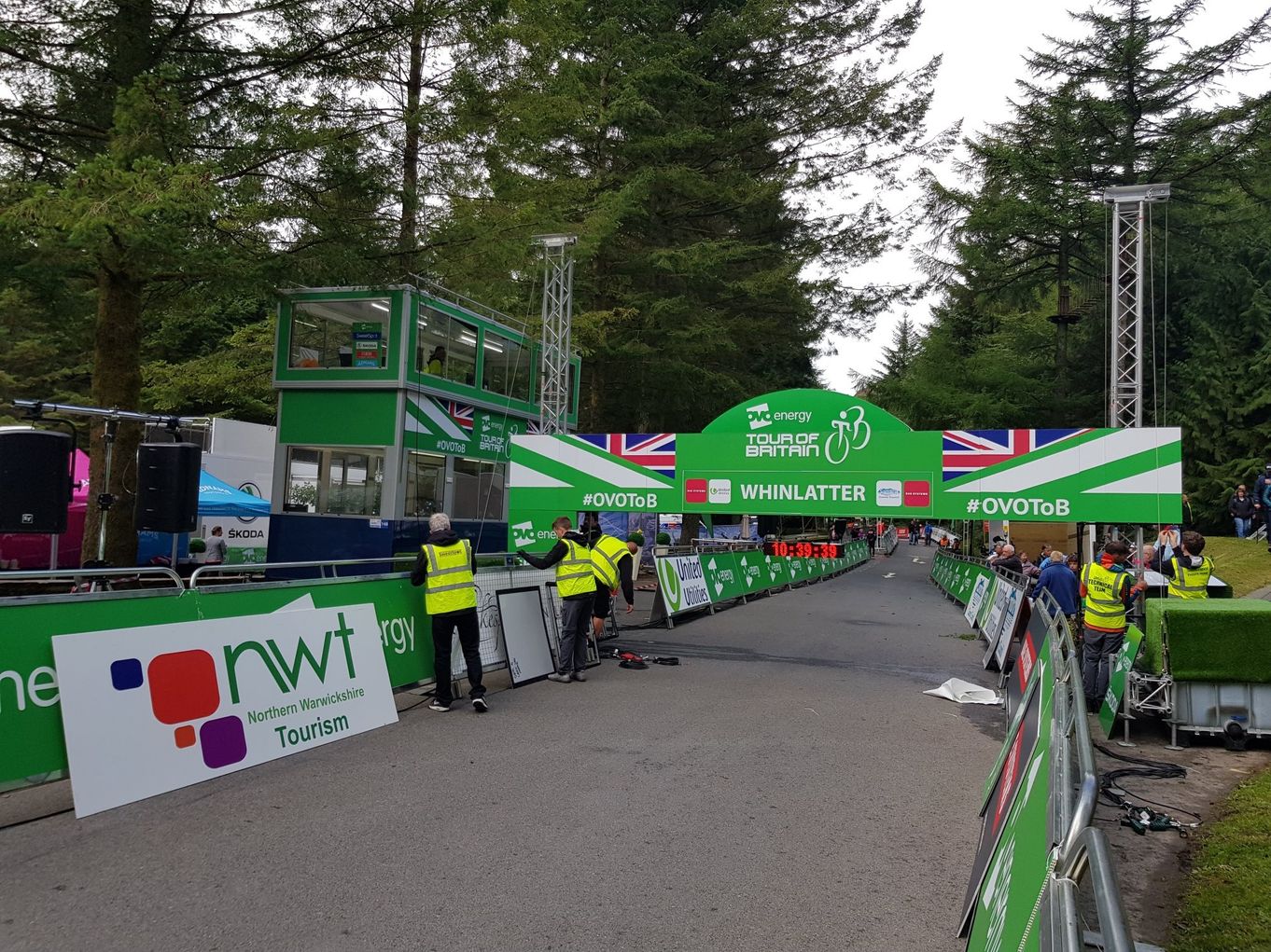 Tour of britain stage finish line at Whinlatter