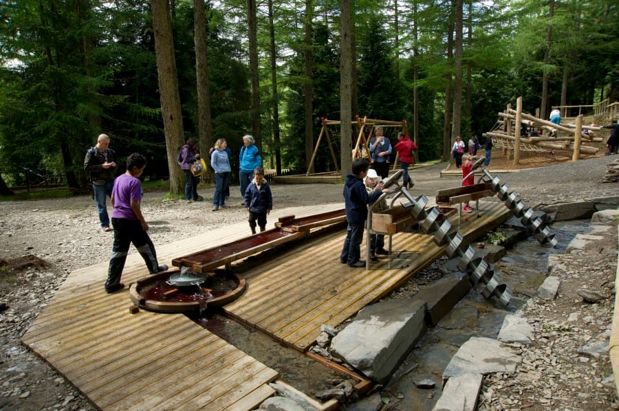 Children enjoying Whinlatter wild play area