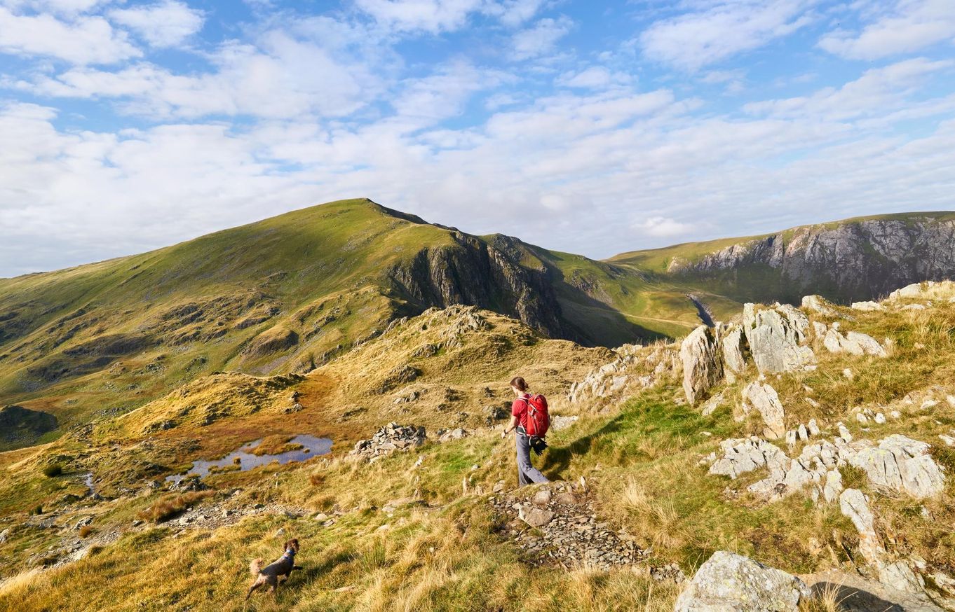 Person walking on the high fells