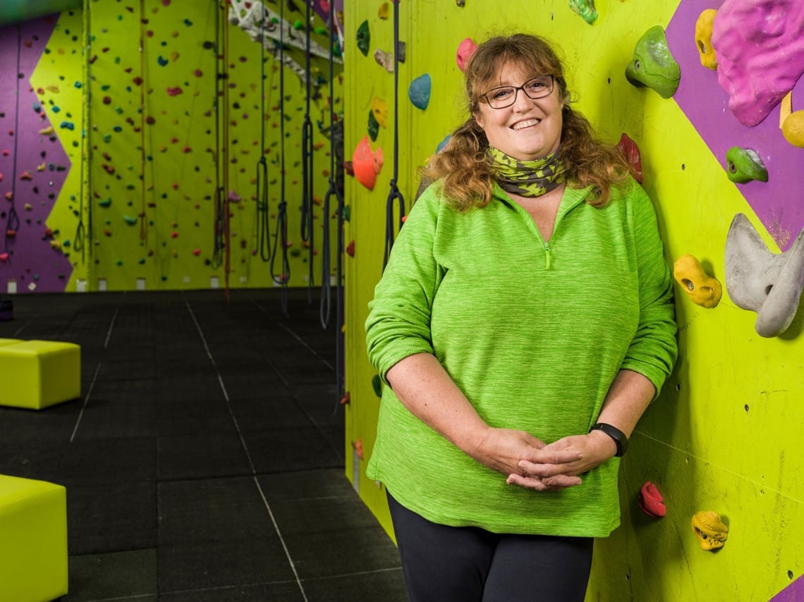 Debbie Beament at Keswick Climbing Wall