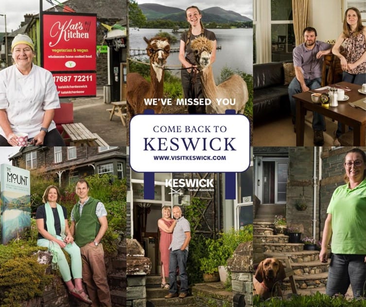 Compilation image of various businesses included in the Come Back To Keswick campaign