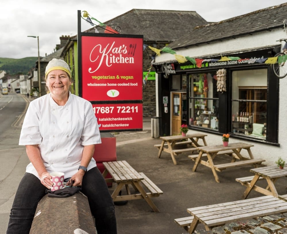 Kat Hale outside Kat's Kitchen