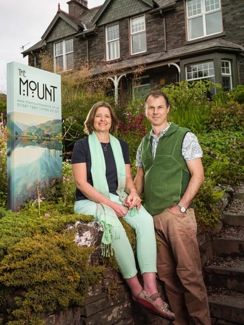 Owners outside The Mount in Portinscale