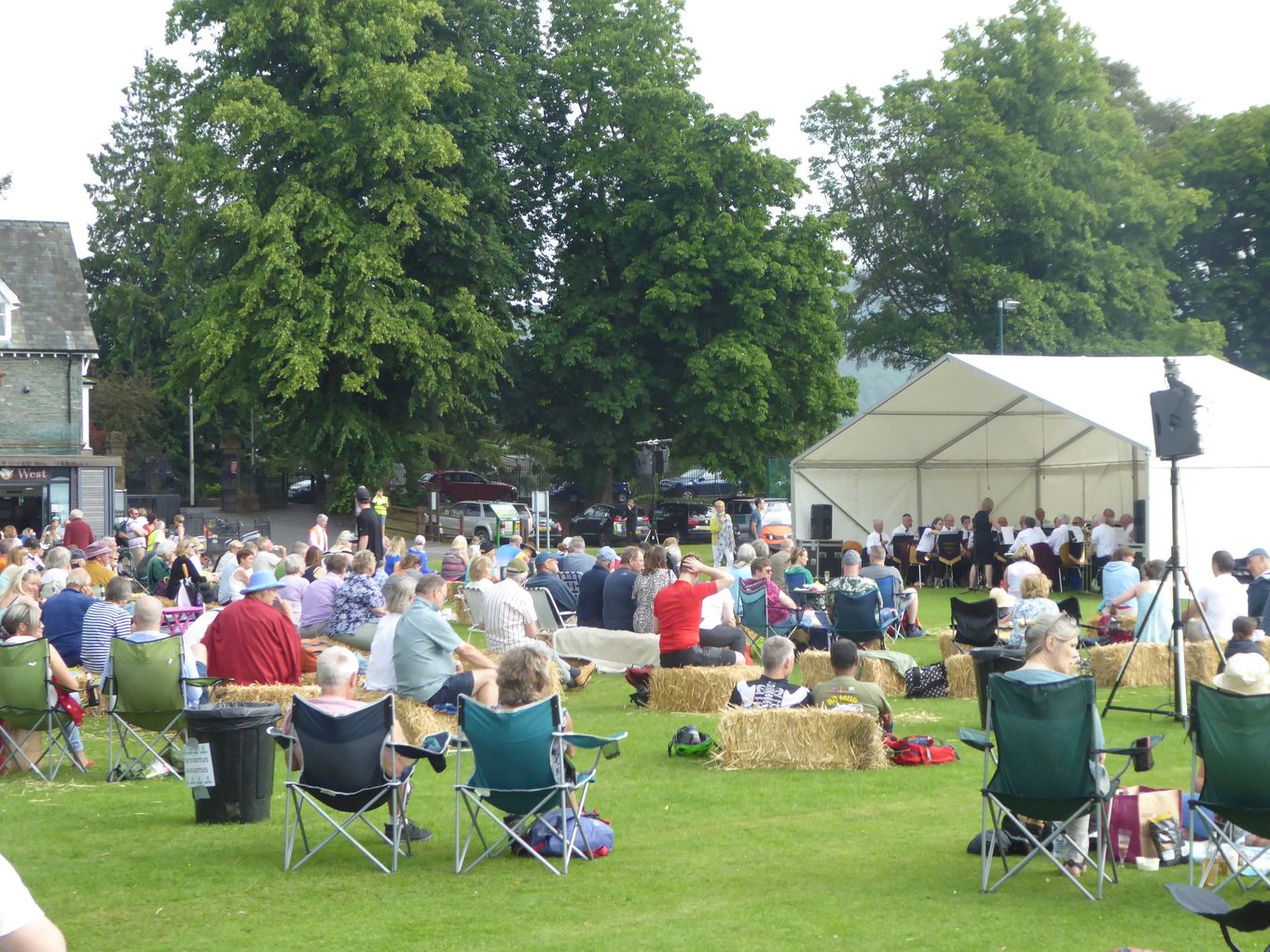 Audience enjoying music in the park