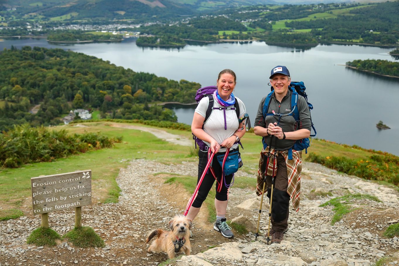 Two and four legged hikers at 2021 Keswick Mountain Festival 