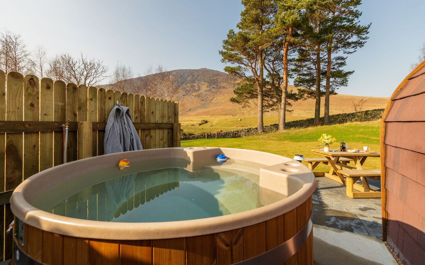 Glamping pods with hotsell hot tub lake district