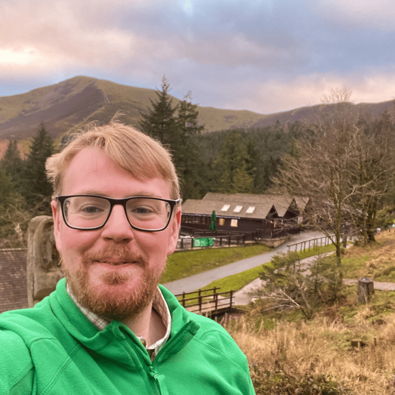 Jonny Winter with Whinlatter visitor centre in the background