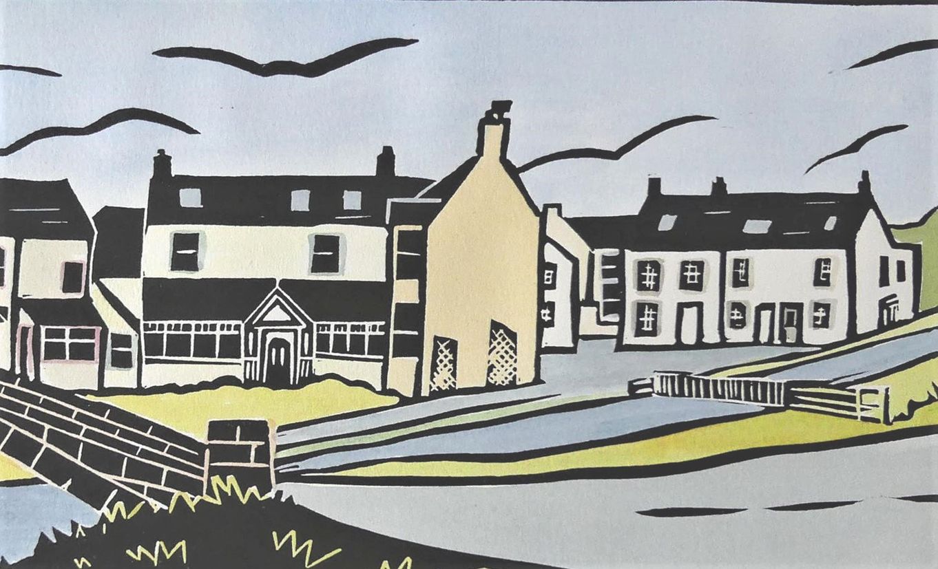 A Favourite Building in Lino cut