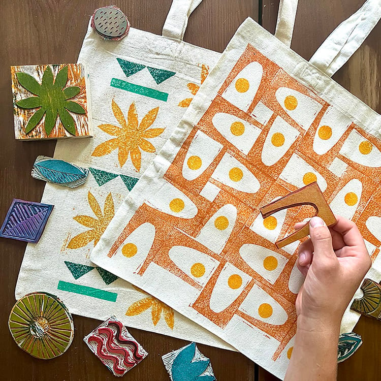 Introduction to Block Printing with Aidan Liggins - design and print your own tote bag