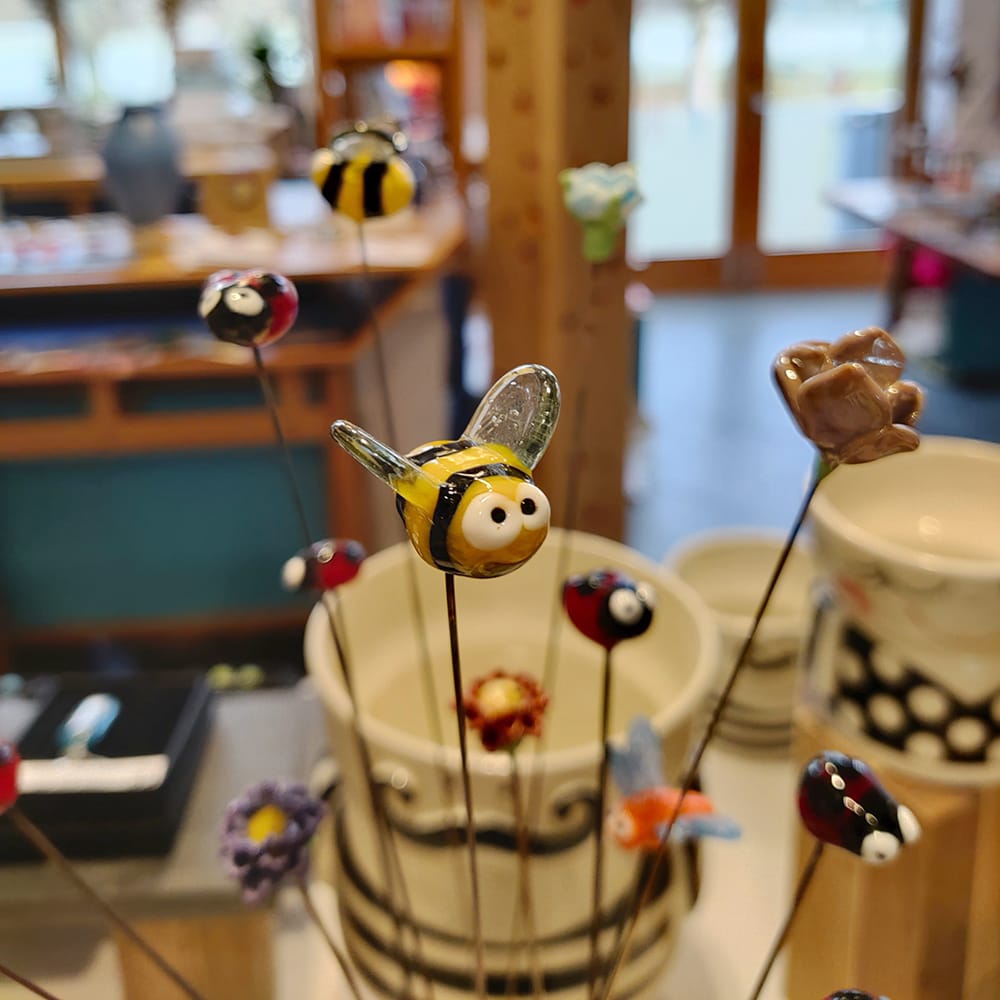 Lampwork Bees and Bugs Pot Buddies