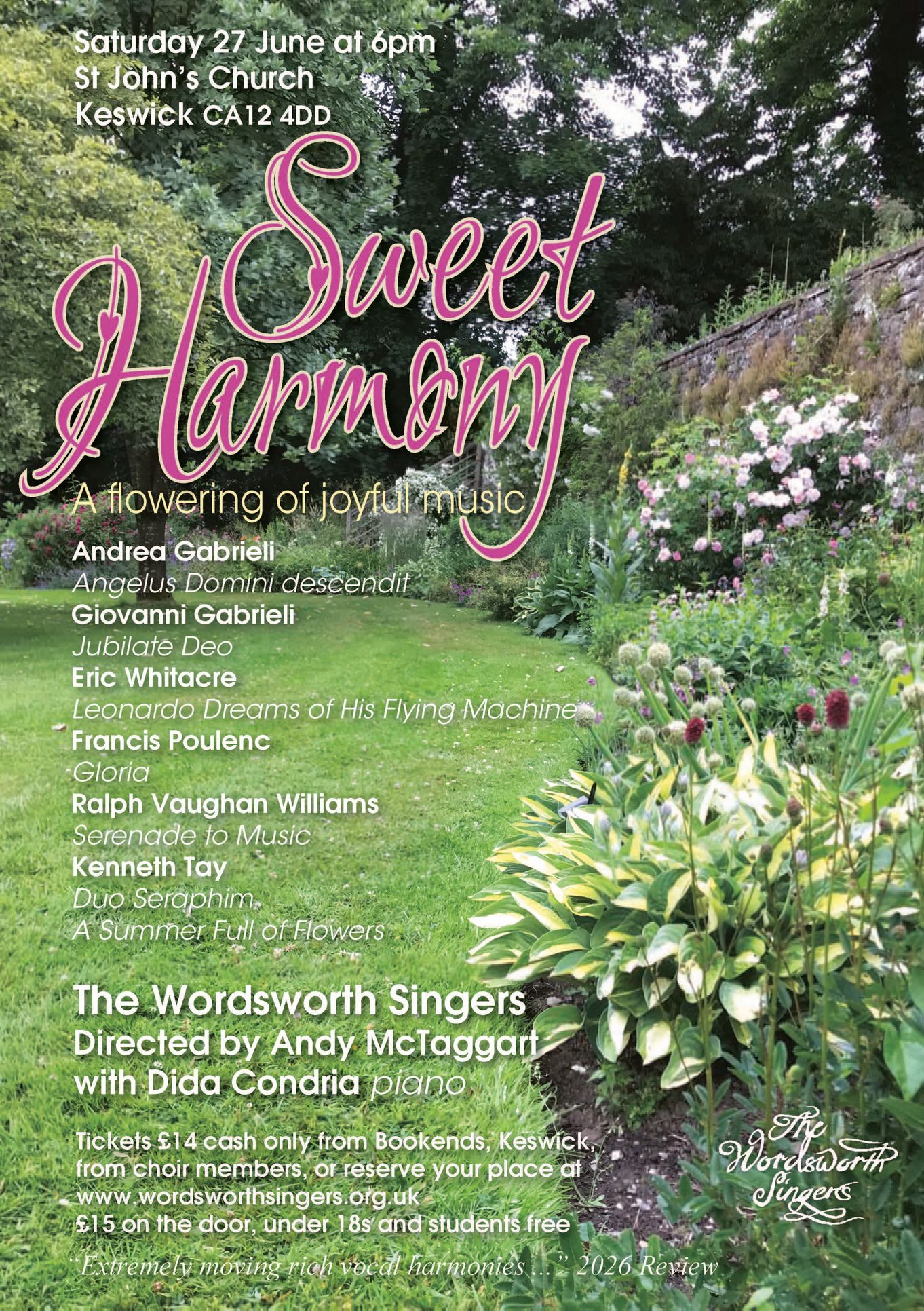 Sweet Harmony, a concert by The Wordsworth Singers