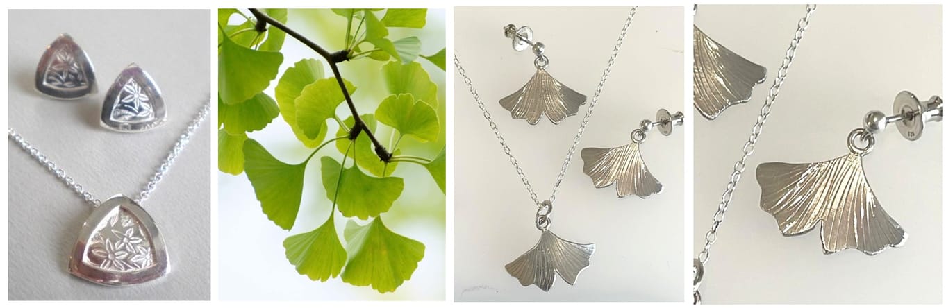 Botanical Silver Jewellery ~ Pendant & Ear-ring set in a Day