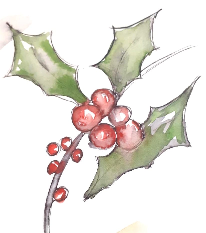 Discovering 'Pen & Wash'  - Christmas themed  - with Margaret Jarvis